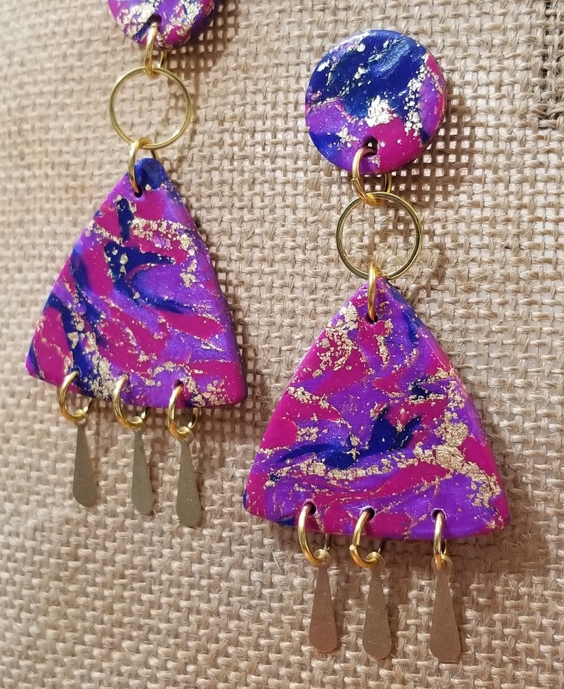 Handcrafted clay earrings